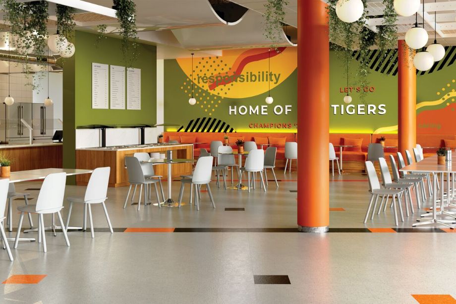 Classroom setting with VCT flooring